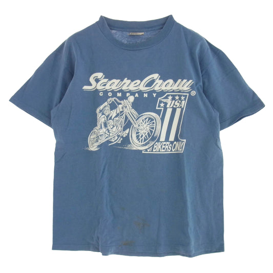 スケアクロウ PRINT TEE SS プリント 半袖 Tシャツ ブルー系 ライトブルー系 M【中古】
