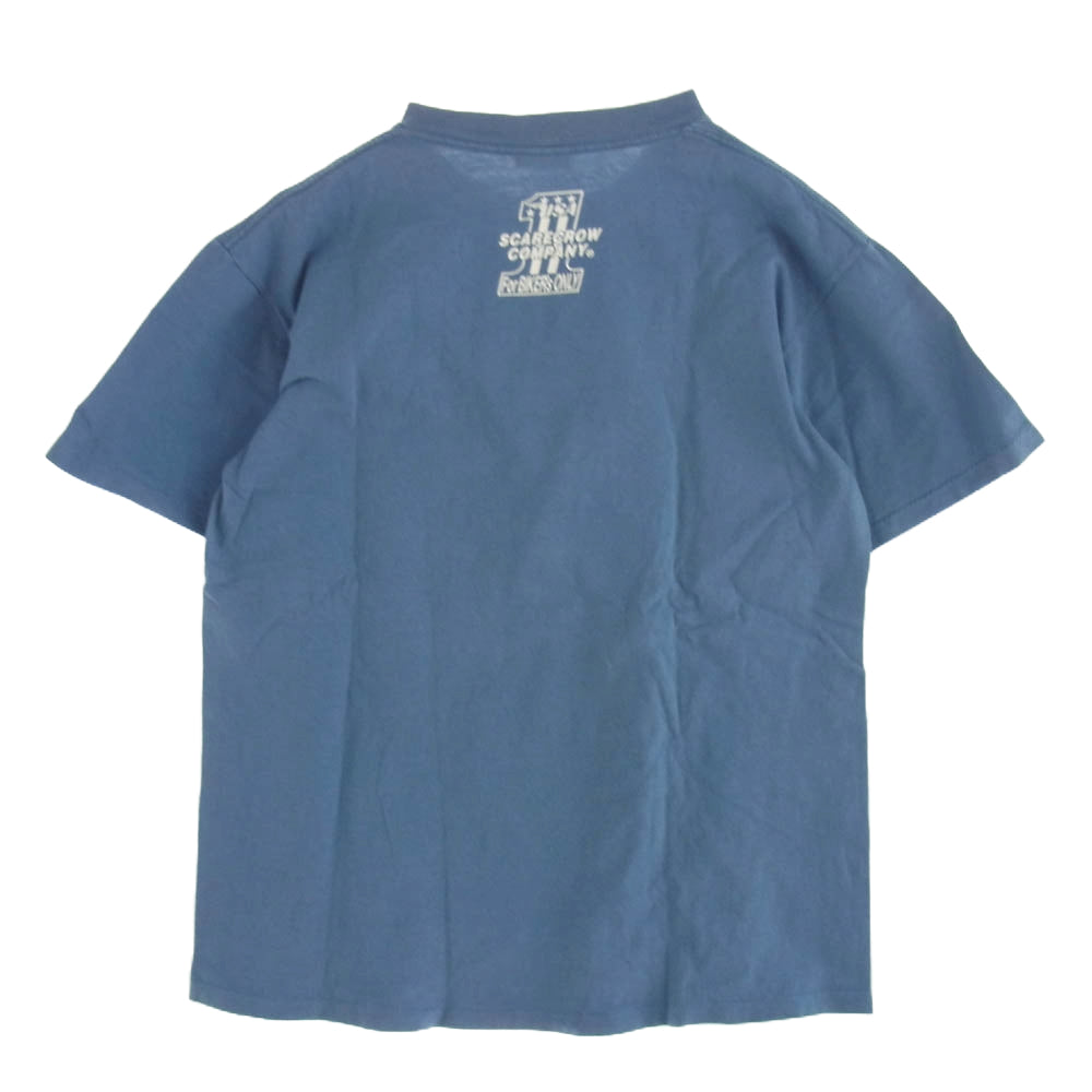 スケアクロウ PRINT TEE SS プリント 半袖 Tシャツ ブルー系 ライトブルー系 M【中古】