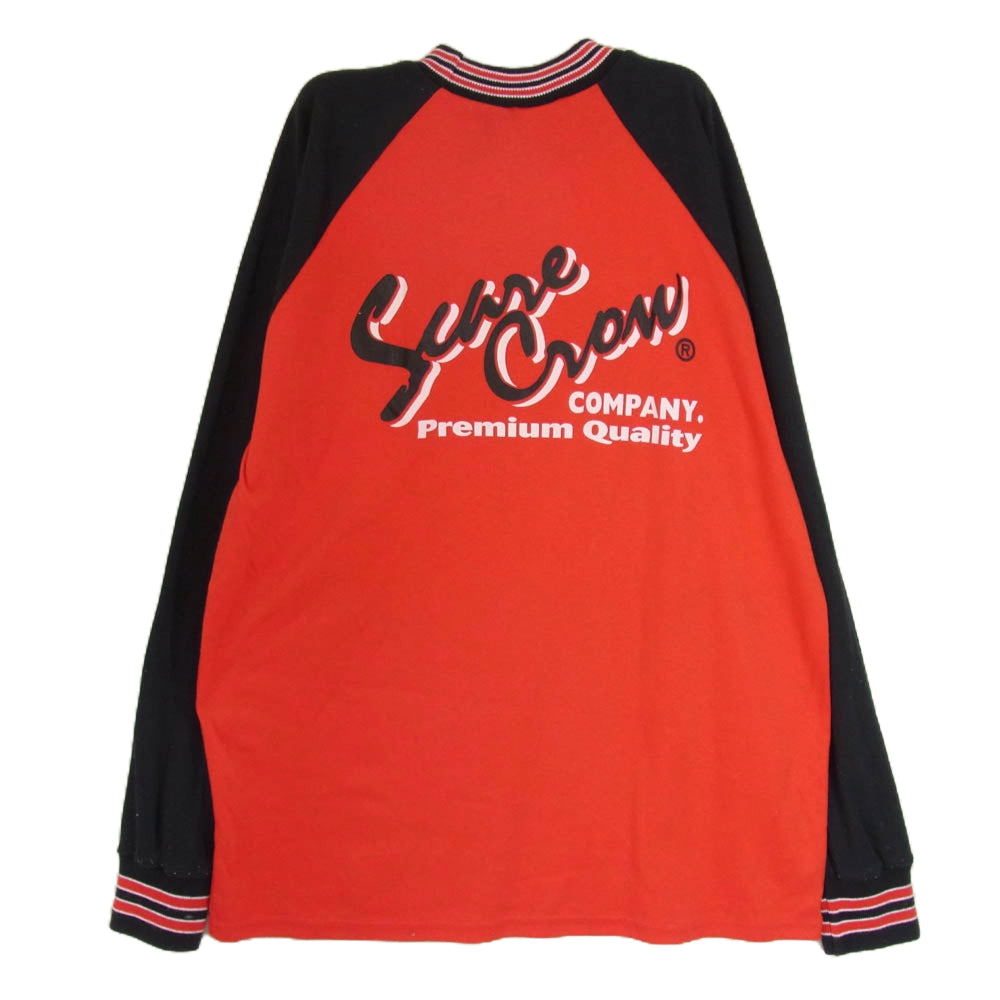 スケアクロウ PRINT TEE LS プリント 長袖 Tシャツ 赤系 レッド系 L【中古】
