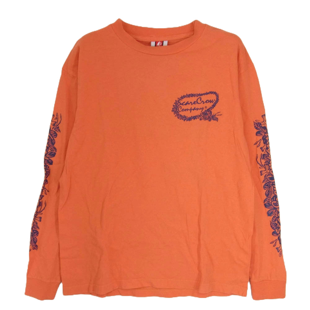 スケアクロウ PRINT TEE LS プリント 長袖 Tシャツ カットソー オレンジ系 M【中古】