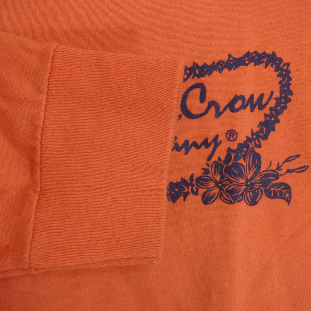 スケアクロウ PRINT TEE LS プリント 長袖 Tシャツ カットソー オレンジ系 M【中古】