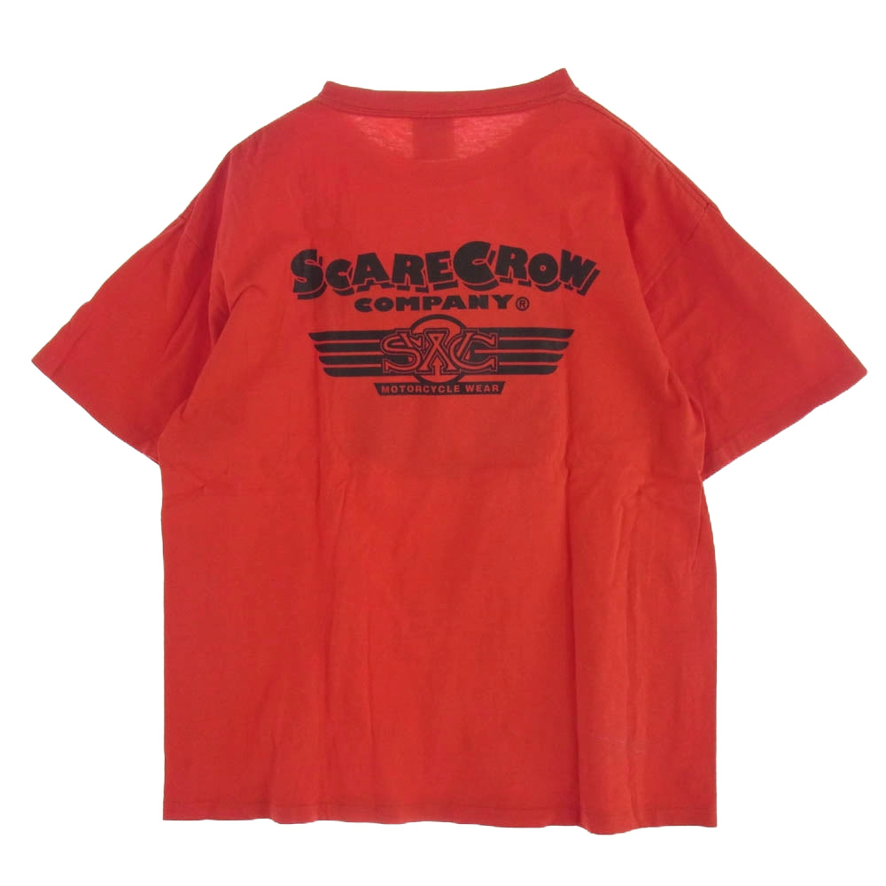 スケアクロウ PRINT TEE SS プリント 半袖 Tシャツ 赤系 レッド系 L【中古】