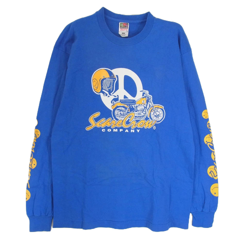 スケアクロウ PRINT TEE LS プリント 長袖 Tシャツ カットソー ブルー系 L【中古】