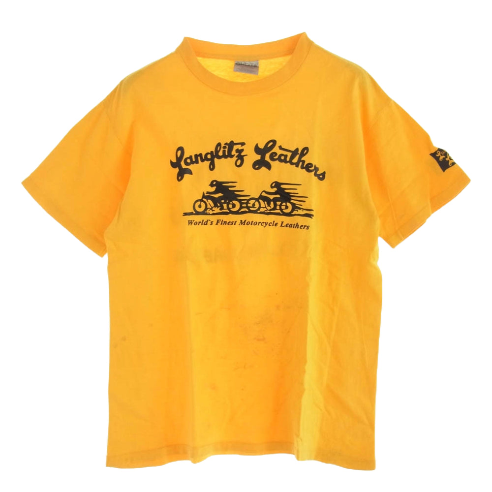 LANGLITZ LEATHERS ラングリッツレザーズ PRINT TEE SS プリント 半袖 Tシャツ イエロー系 イエロー系 M【中古】