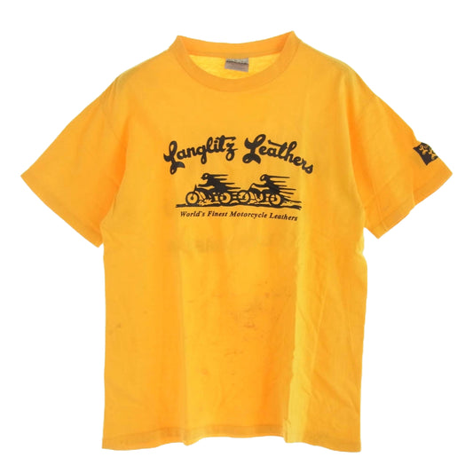 LANGLITZ LEATHERS ラングリッツレザーズ PRINT TEE SS プリント 半袖 Tシャツ イエロー系 イエロー系 M【中古】