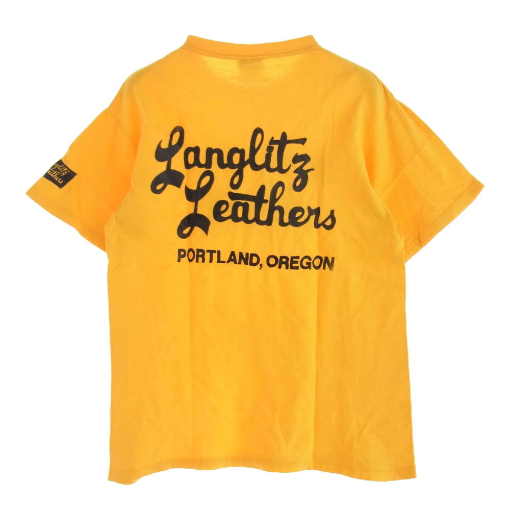 LANGLITZ LEATHERS ラングリッツレザーズ PRINT TEE SS プリント 半袖 Tシャツ イエロー系 イエロー系 M【中古】