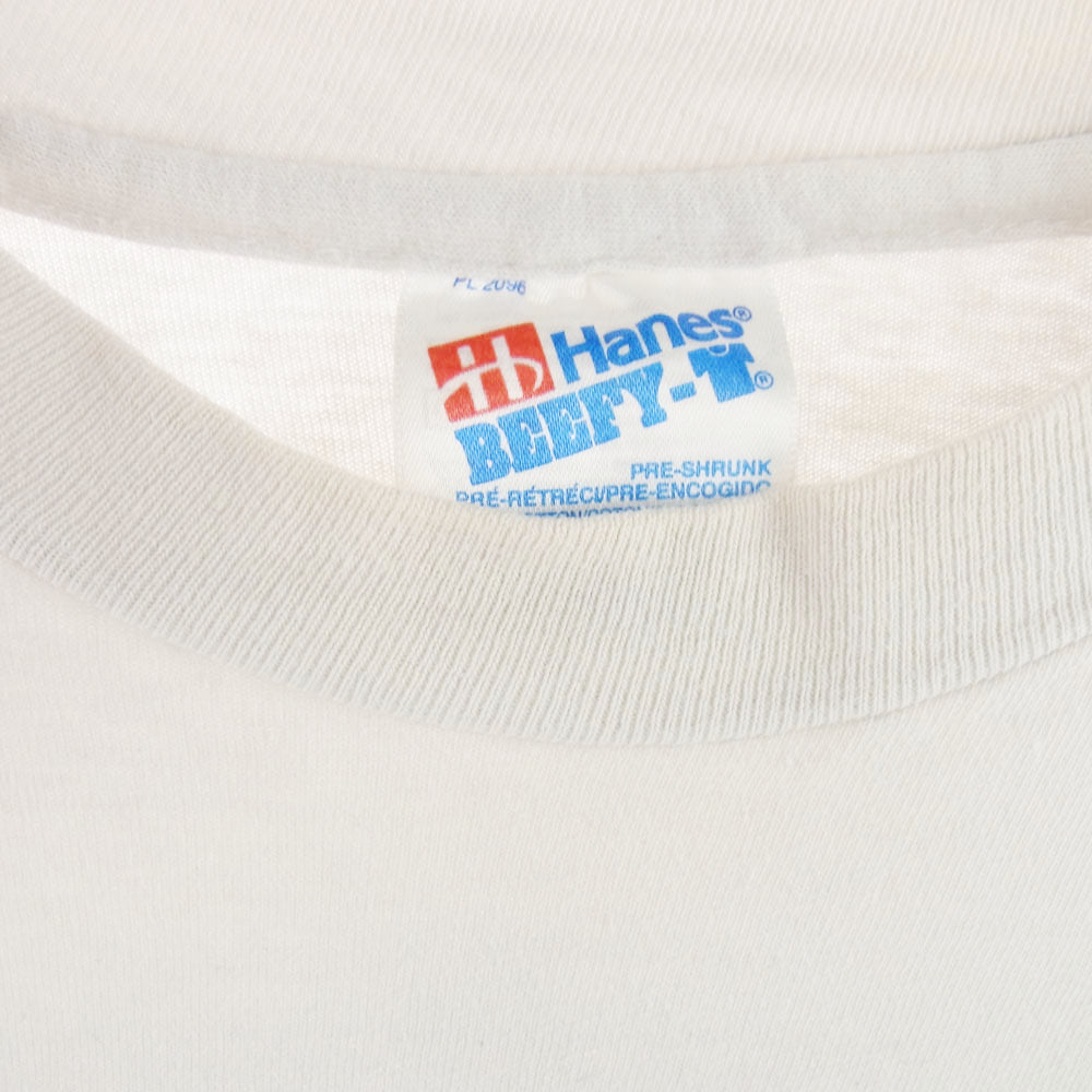 LANGLITZ LEATHERS ラングリッツレザーズ PRINT TEE LS プリント 長袖 Tシャツ 薄水色系 ホワイト系 L【中古】