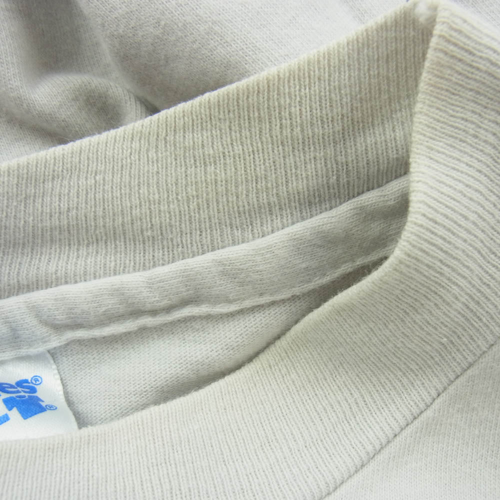 LANGLITZ LEATHERS ラングリッツレザーズ PRINT TEE LS プリント 長袖 Tシャツ 薄水色系 ホワイト系 L【中古】