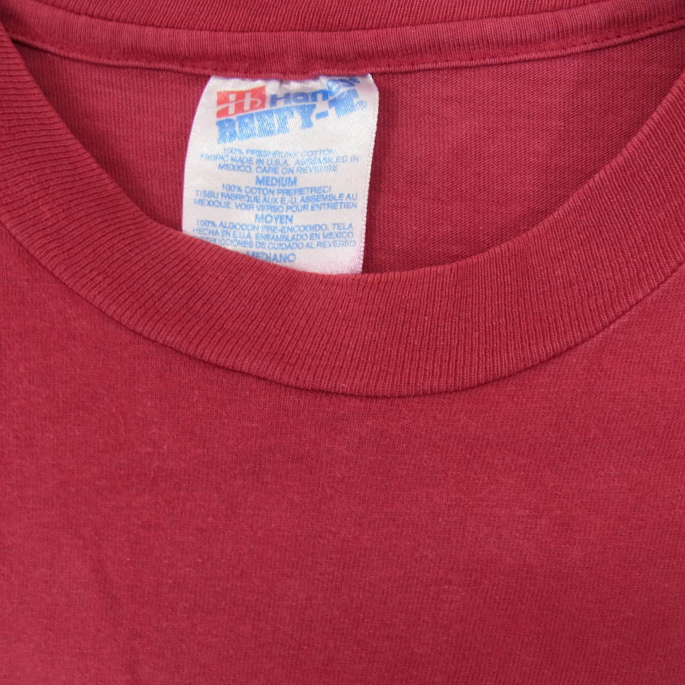 LANGLITZ LEATHERS ラングリッツレザーズ PRINT TEE SS POCKET プリント 半袖 ポケット Tシャツ エンジ系 M【中古】