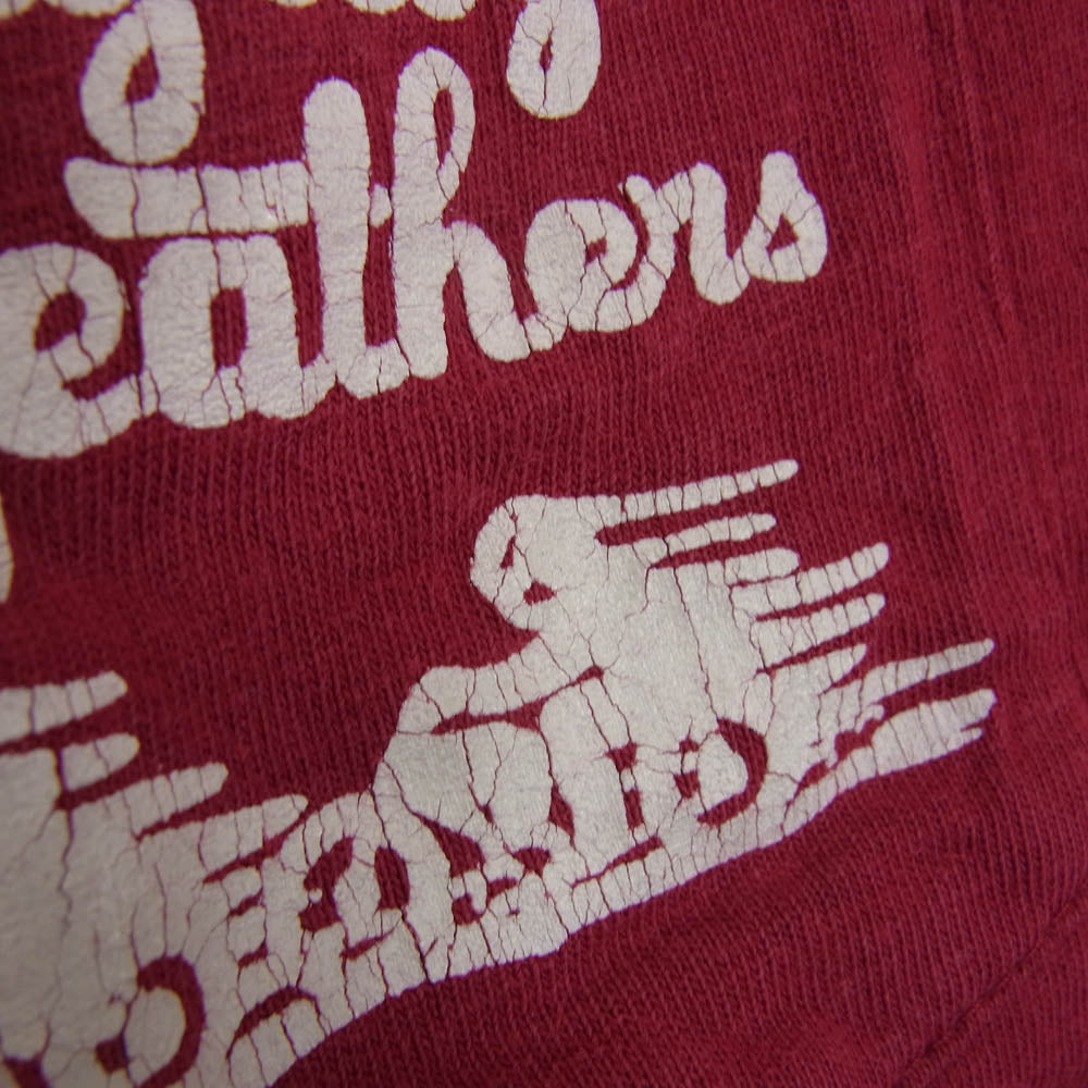 LANGLITZ LEATHERS ラングリッツレザーズ PRINT TEE SS POCKET プリント 半袖 ポケット Tシャツ エンジ系 M【中古】