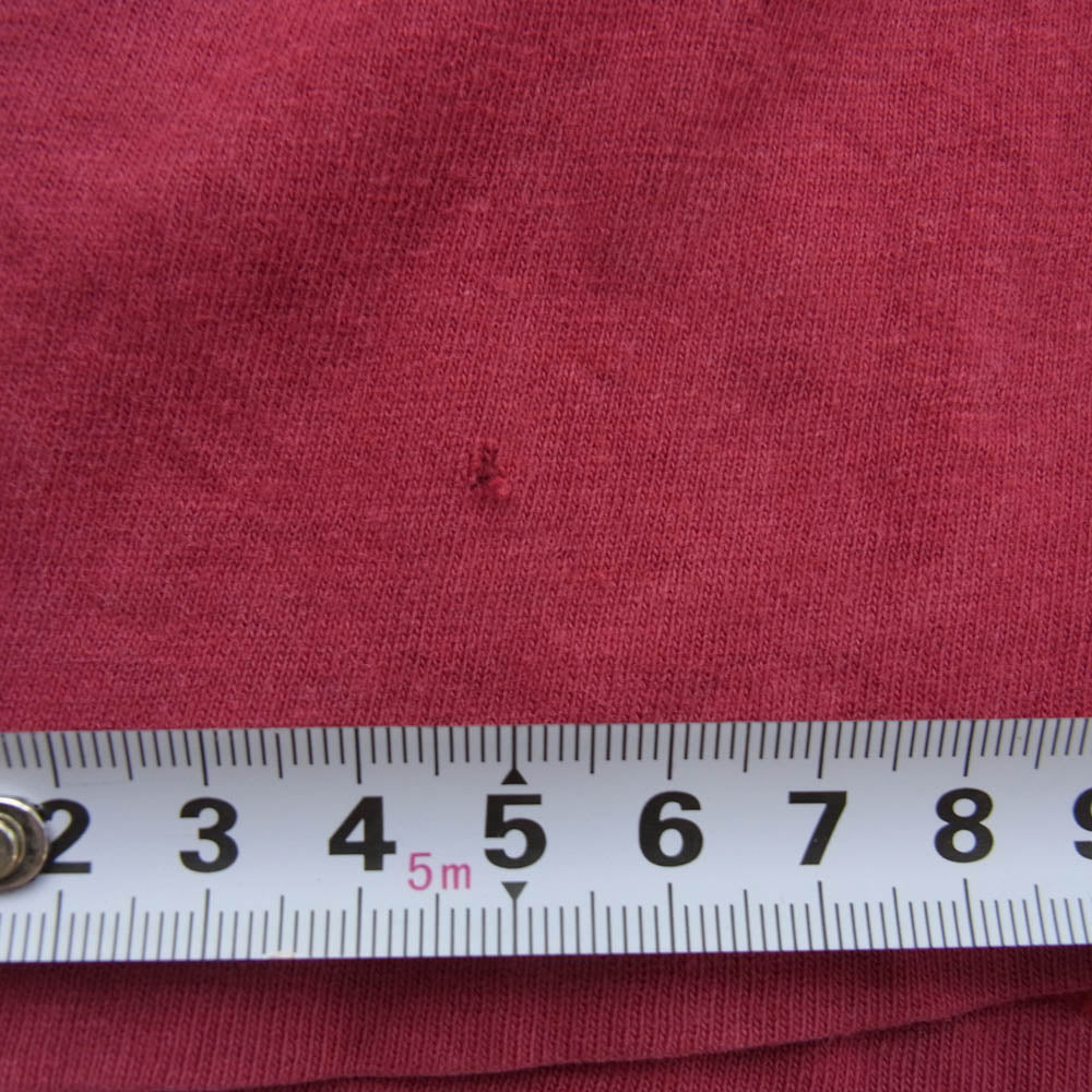 LANGLITZ LEATHERS ラングリッツレザーズ PRINT TEE SS POCKET プリント 半袖 ポケット Tシャツ エンジ系 M【中古】