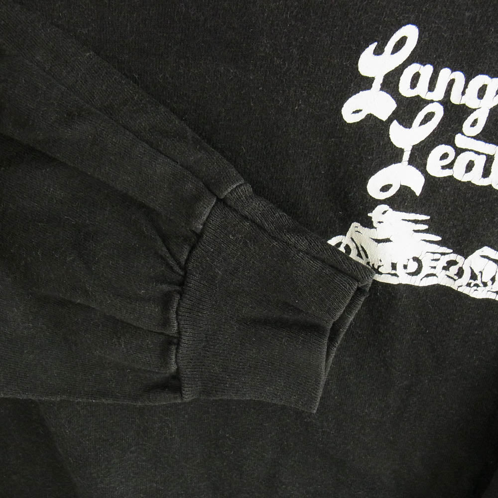 LANGLITZ LEATHERS ラングリッツレザーズ PRINT TEE LS プリント 長袖 Tシャツ 黒系 ブラック系 L【中古】