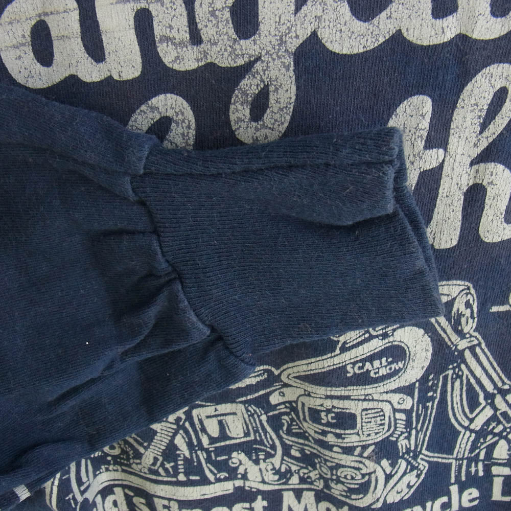 LANGLITZ LEATHERS ラングリッツレザーズ PRINT TEE LS プリント 長袖 Tシャツ ネイビー系 ネイビー系 L【中古】