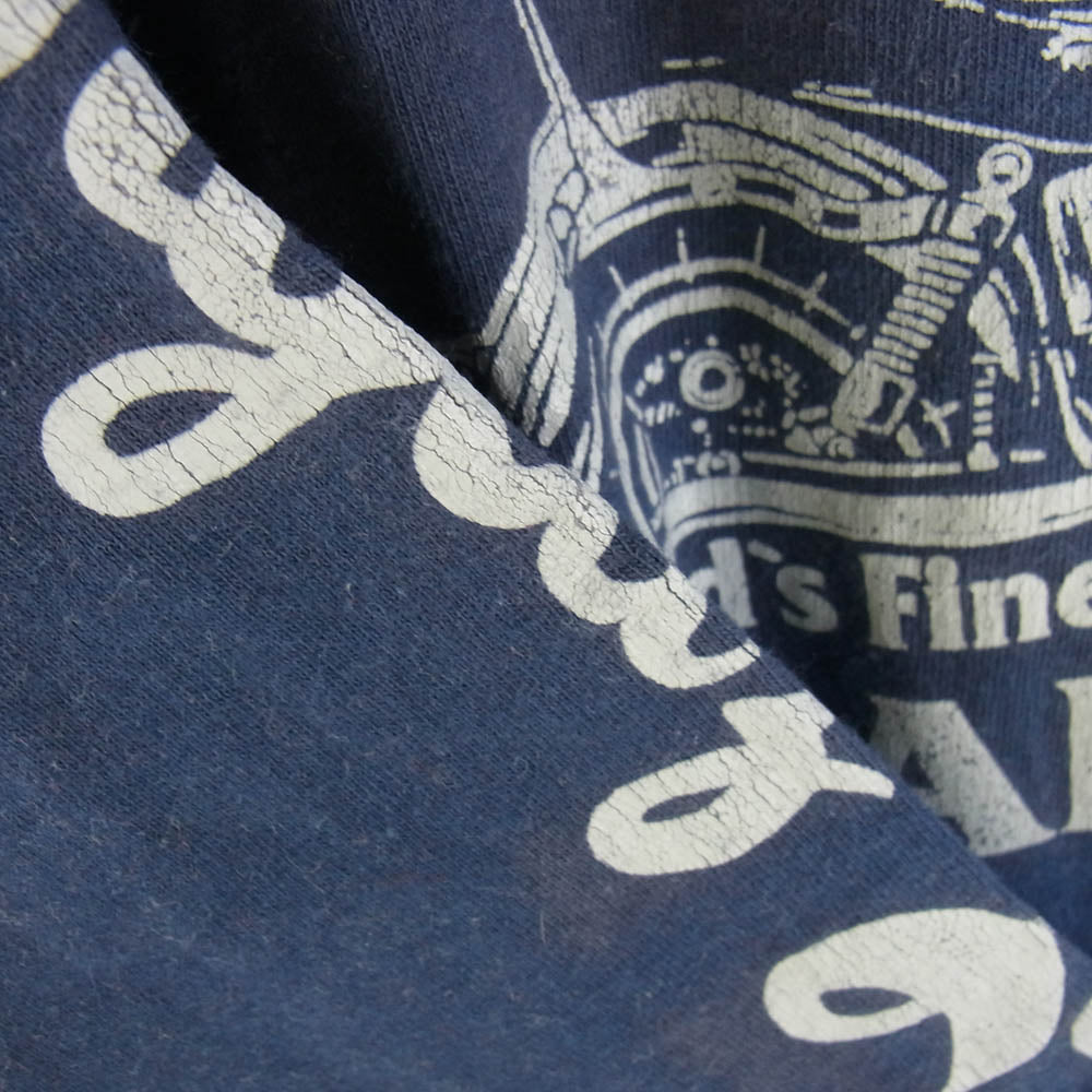 LANGLITZ LEATHERS ラングリッツレザーズ PRINT TEE LS プリント 長袖 Tシャツ ネイビー系 ネイビー系 L【中古】