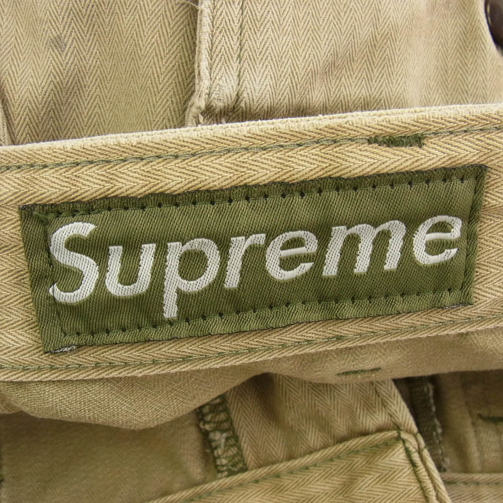 Supreme シュプリーム USA製 ヘリンボーン ミリタリー ベイカー パンツ カーキ系 32×30【中古】