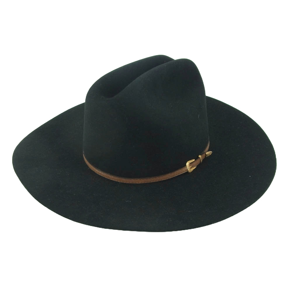 ビーバーブランドハット 8048 Felt Fedora Hat CATTLEMAN フェルト ハット ワイドブリム フェドラハット 帽子 ブラック系 58【中古】