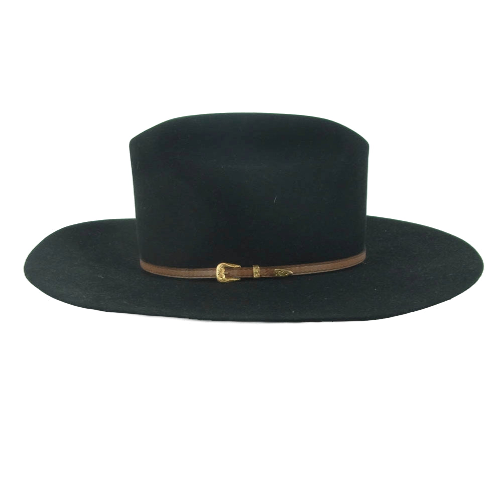 ビーバーブランドハット 8048 Felt Fedora Hat CATTLEMAN フェルト ハット ワイドブリム フェドラハット 帽子 ブラック系 58【中古】