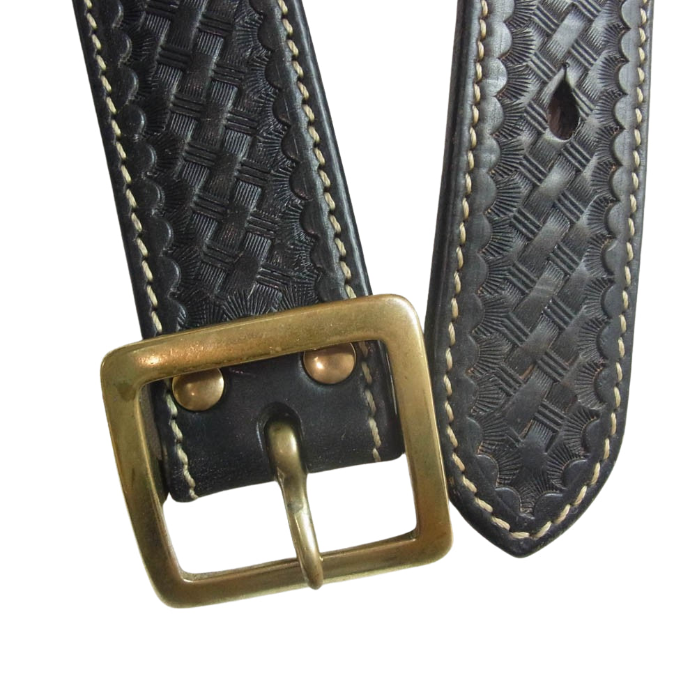 スケアクロウ カービングレザー サドルレザー ベルト ブラック系 30【中古】