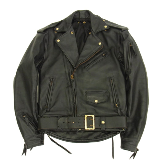 LANGLITZ LEATHERS ラングリッツレザーズ COLUMBIA CUSTOM カスタム 10ポケット コロンビア エポレット ヘビーウエイトレザー ヘビータイタンクロス ジャケット ブラック系【中古】