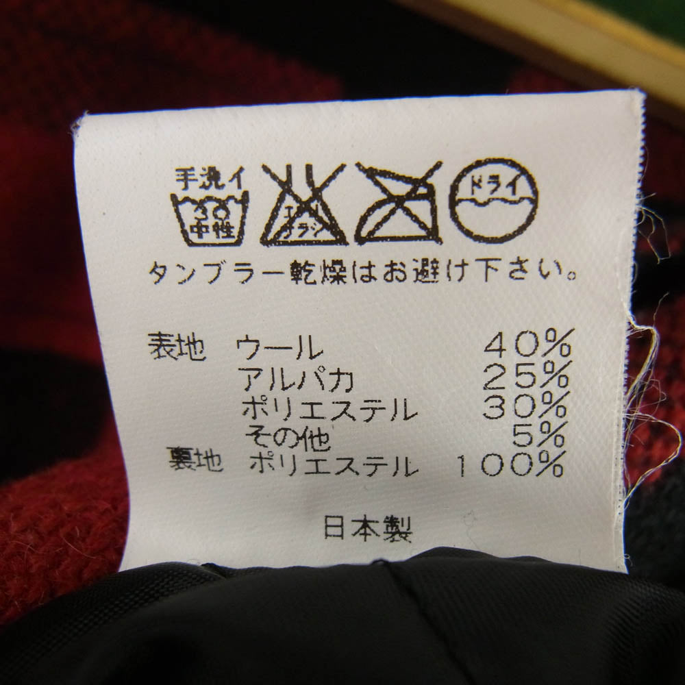 スノイド 裏地キルティング 中綿 ブロックチェック フード付き シャツ ジャケット レッド系 ブラック系 M【中古】