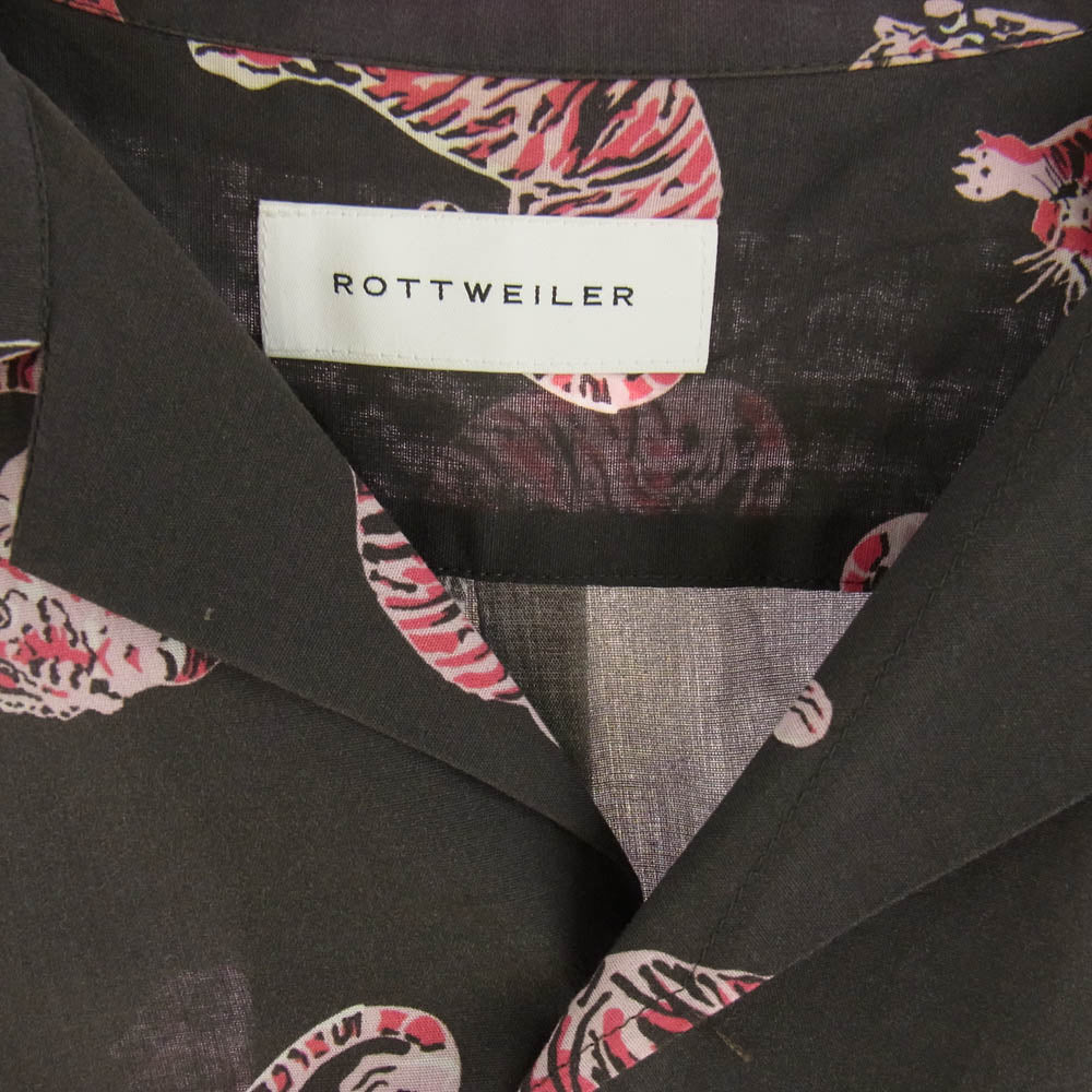ROTTWEILER ロットワイラー 19SS RW-M9S-02015 Tiger Open Collar SS Shirt タイガー総柄 オープンカラー 半袖 シャツ アロハシャツ マルチカラー系 L【中古】
