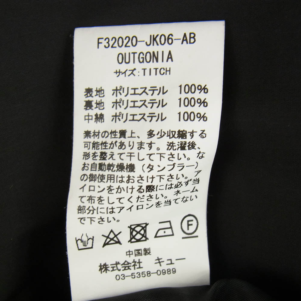 エフエイティー F32020-JK06-AB OUTGONIA スタンドカラー 中綿 ジャケット ブルゾン ブラック系 TITCH【中古】