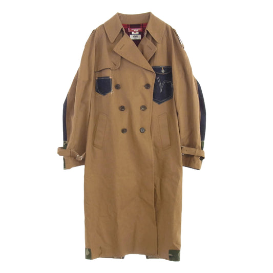 JUNYA WATANABE COMME des GARCONS MAN ジュンヤワタナベコムデギャルソンマン 22AW WJ-C902 LEVIS リーバイス Ｗネーム AD2022 デニム切替 再構築 トレンチコート ブラウン系 M【中古】