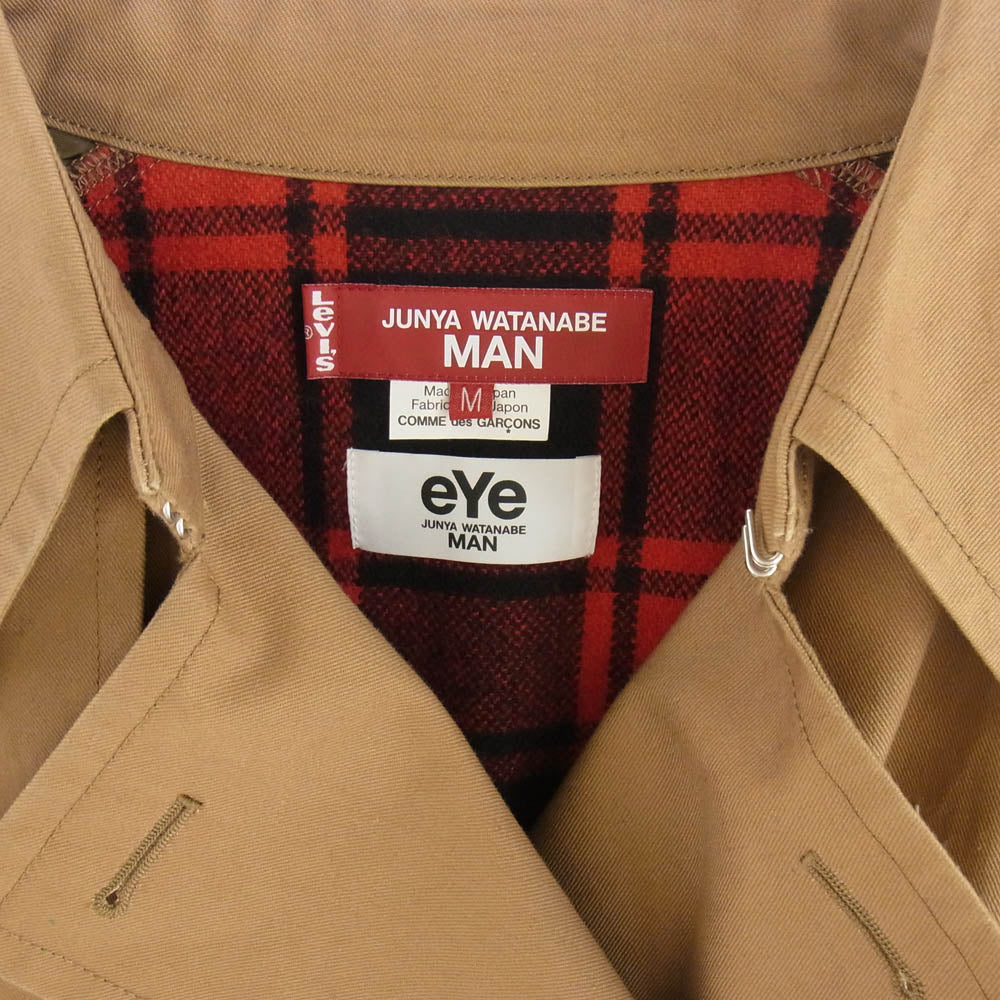 JUNYA WATANABE COMME des GARCONS MAN ジュンヤワタナベコムデギャルソンマン 22AW WJ-C902 LEVIS リーバイス Ｗネーム AD2022 デニム切替 再構築 トレンチコート ブラウン系 M【中古】
