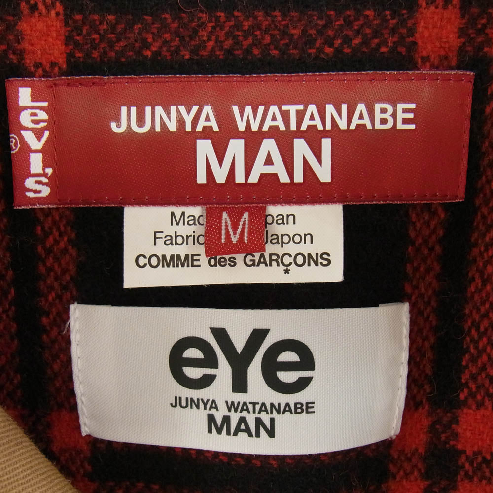 JUNYA WATANABE COMME des GARCONS MAN ジュンヤワタナベコムデギャルソンマン 22AW WJ-C902 LEVIS リーバイス Ｗネーム AD2022 デニム切替 再構築 トレンチコート ブラウン系 M【中古】