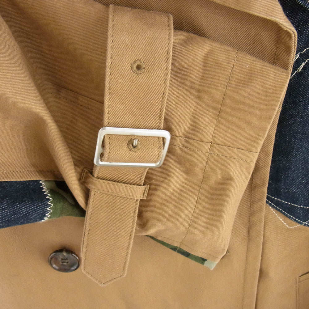 JUNYA WATANABE COMME des GARCONS MAN ジュンヤワタナベコムデギャルソンマン 22AW WJ-C902 LEVIS リーバイス Ｗネーム AD2022 デニム切替 再構築 トレンチコート ブラウン系 M【中古】