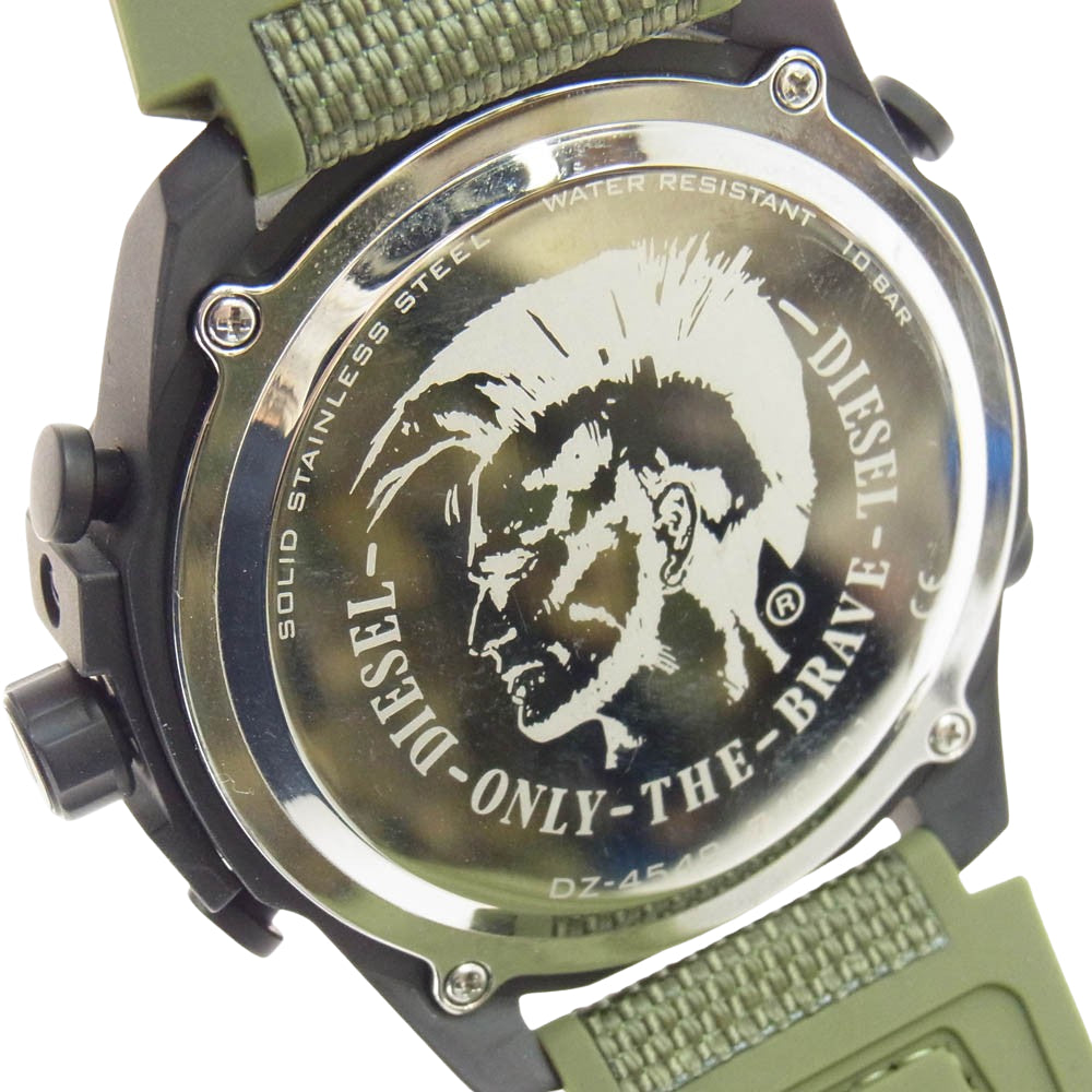 DIESEL ディーゼル DZ-4549 MEGA CHIEF メガ チーフ 51mm クオーツ アナログ デジタル アナデジ 腕時計 ウォッチ ブラック系 モスグリーン系【中古】