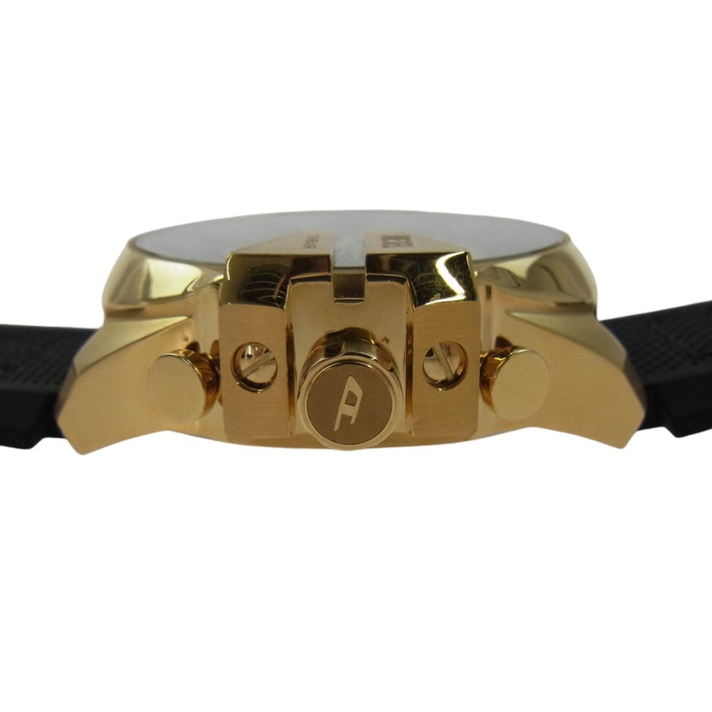 DIESEL ディーゼル DZ-4634 MEGA CHIEF メガ チーフ 51mm クオーツ アナログ デジタル  アナデジ 腕時計 ウォッチ ブラック シリコン ブラック系 ゴールド系【中古】