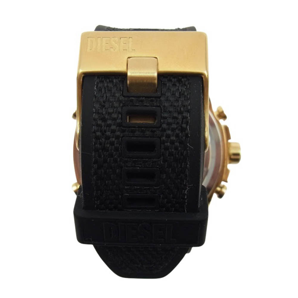 DIESEL ディーゼル DZ-4634 MEGA CHIEF メガ チーフ 51mm クオーツ アナログ デジタル  アナデジ 腕時計 ウォッチ ブラック シリコン ブラック系 ゴールド系【中古】
