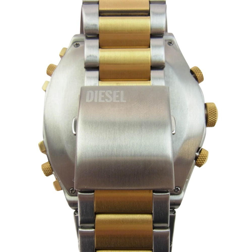 DIESEL ディーゼル DZ-7476 Mens 51mm Sideshow Quartz Stainless Steel Chronograph Watch Color SilverGold Model ミネ サイドショー クォーツ クロノグラフ ウォッチ 時計 ゴールド系 シルバー系【中古】