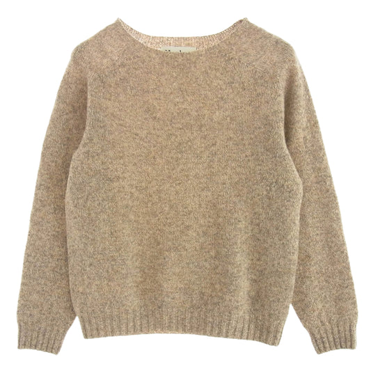 ハーレーオブスコットランド スコットランド製 ウール ニット セーター ベージュ系 38【中古】