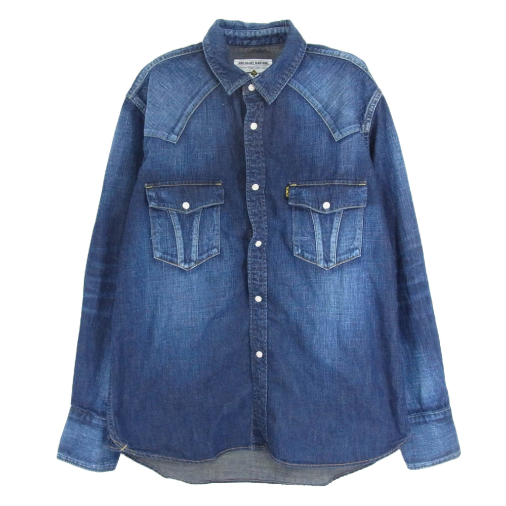 RUDE GALLERY BLACK REBEL ルードギャラリーブラックレーベル デニム ウェスタン シャツ インディゴブルー系 M【中古】