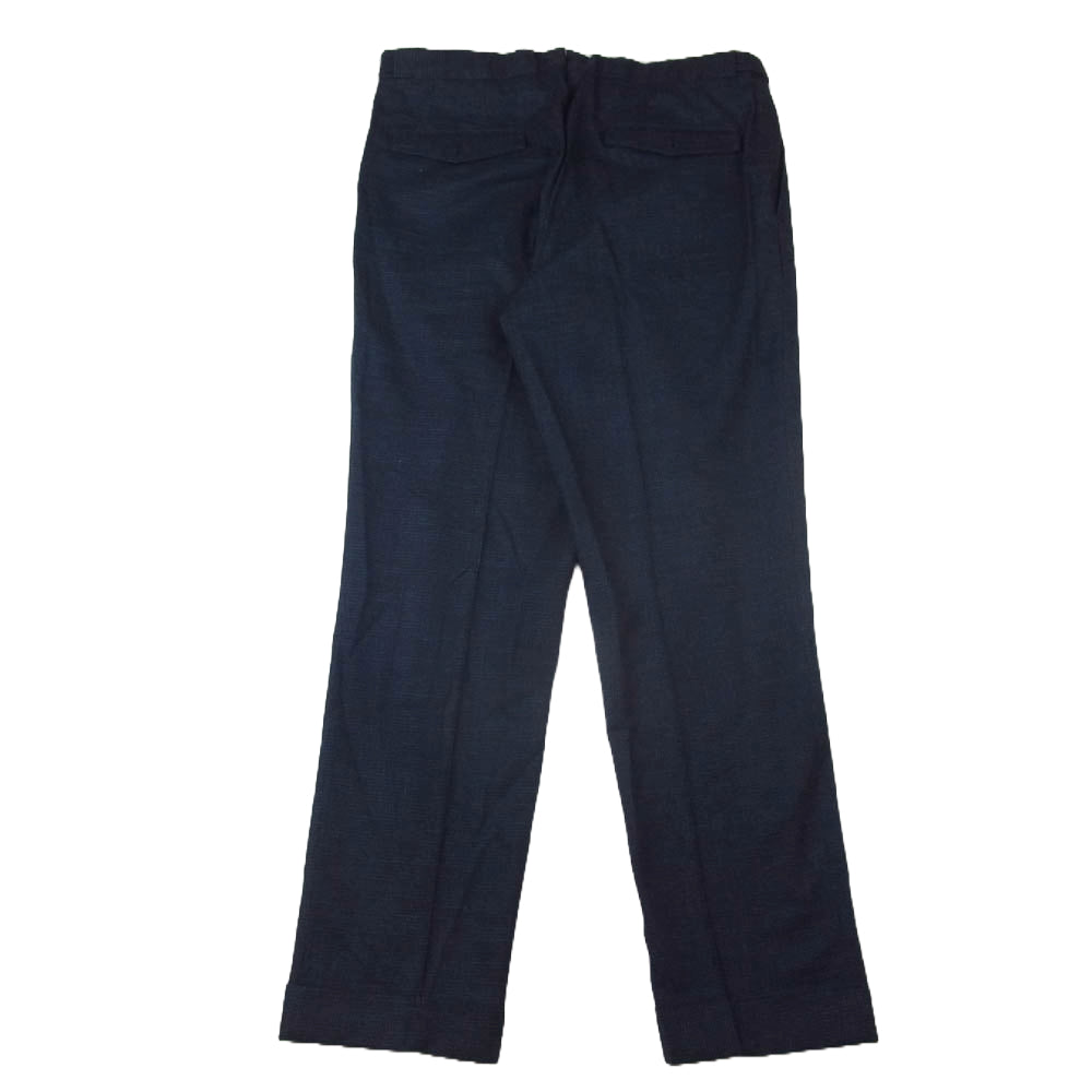 ピーティートリノ チェック ウール ダブル スラックス パンツ ネイビー系 50【中古】