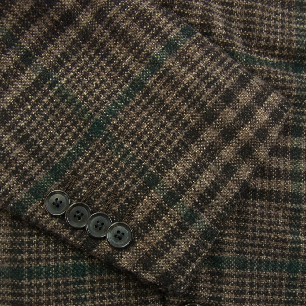 BEAMS ビームス custom tailor カスタムテーラー 3B シングル チェック テーラード ジャケット ブラウン系【中古】