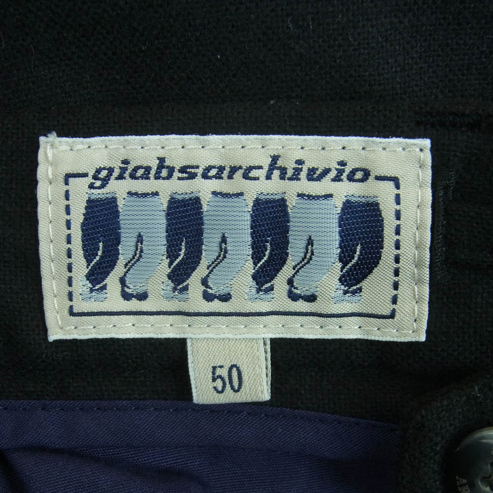 ジャブスアルキヴィオ A7072U ウール スラックス パンツ イタリア製 ブラック系 50【中古】