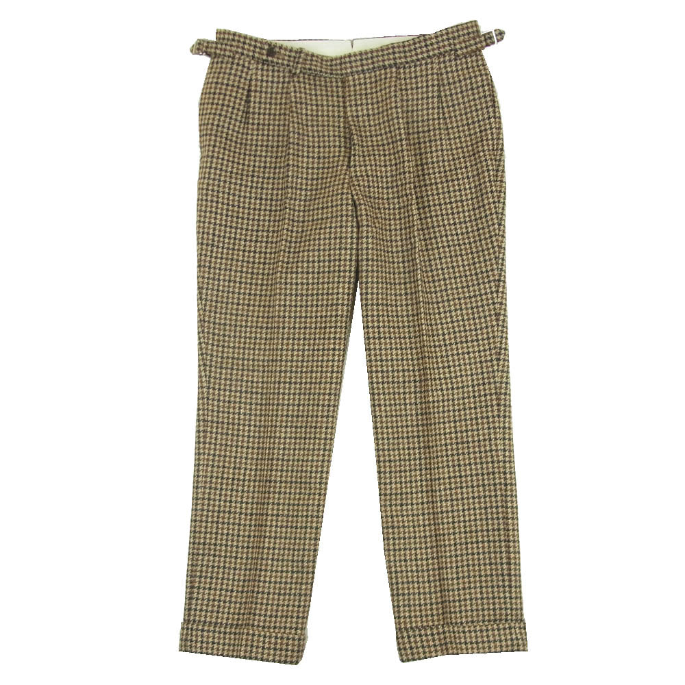 BEAMS ビームス F ビームスエフ ガンクラブチェック ウール スラックス パンツ 日本製 ブラウン系 50【中古】