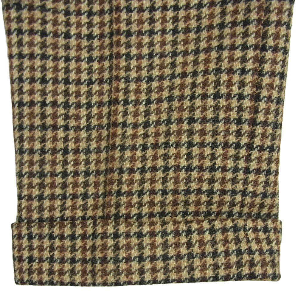 BEAMS ビームス F ビームスエフ ガンクラブチェック ウール スラックス パンツ 日本製 ブラウン系 50【中古】