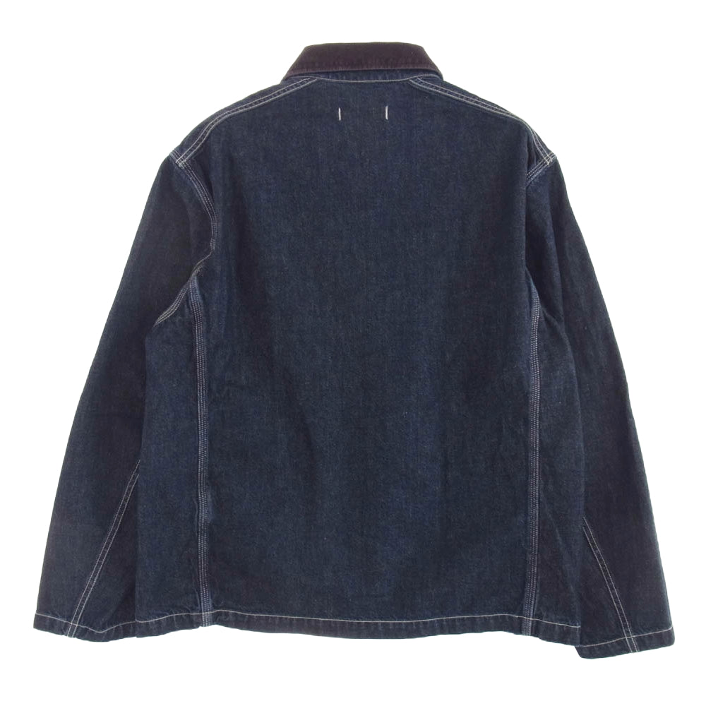 nonnative ノンネイティブ 24AW NN-J4504 WORKER JACKET COTTON 10oz DENIM RW 襟コーデュロイ カバーオール デニム ジャケット インディゴブルー系 ブラウン系 1【極上美品】【中古】