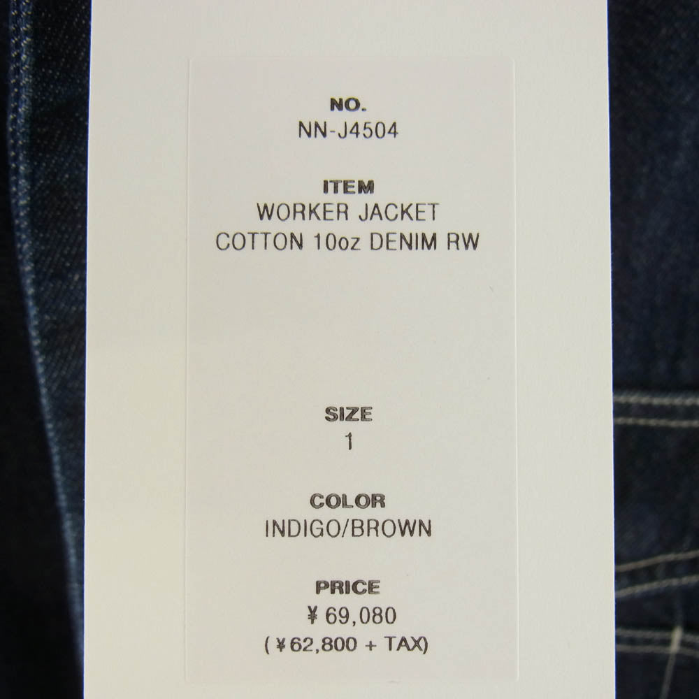 nonnative ノンネイティブ 24AW NN-J4504 WORKER JACKET COTTON 10oz DENIM RW 襟コーデュロイ カバーオール デニム ジャケット インディゴブルー系 ブラウン系 1【極上美品】【中古】