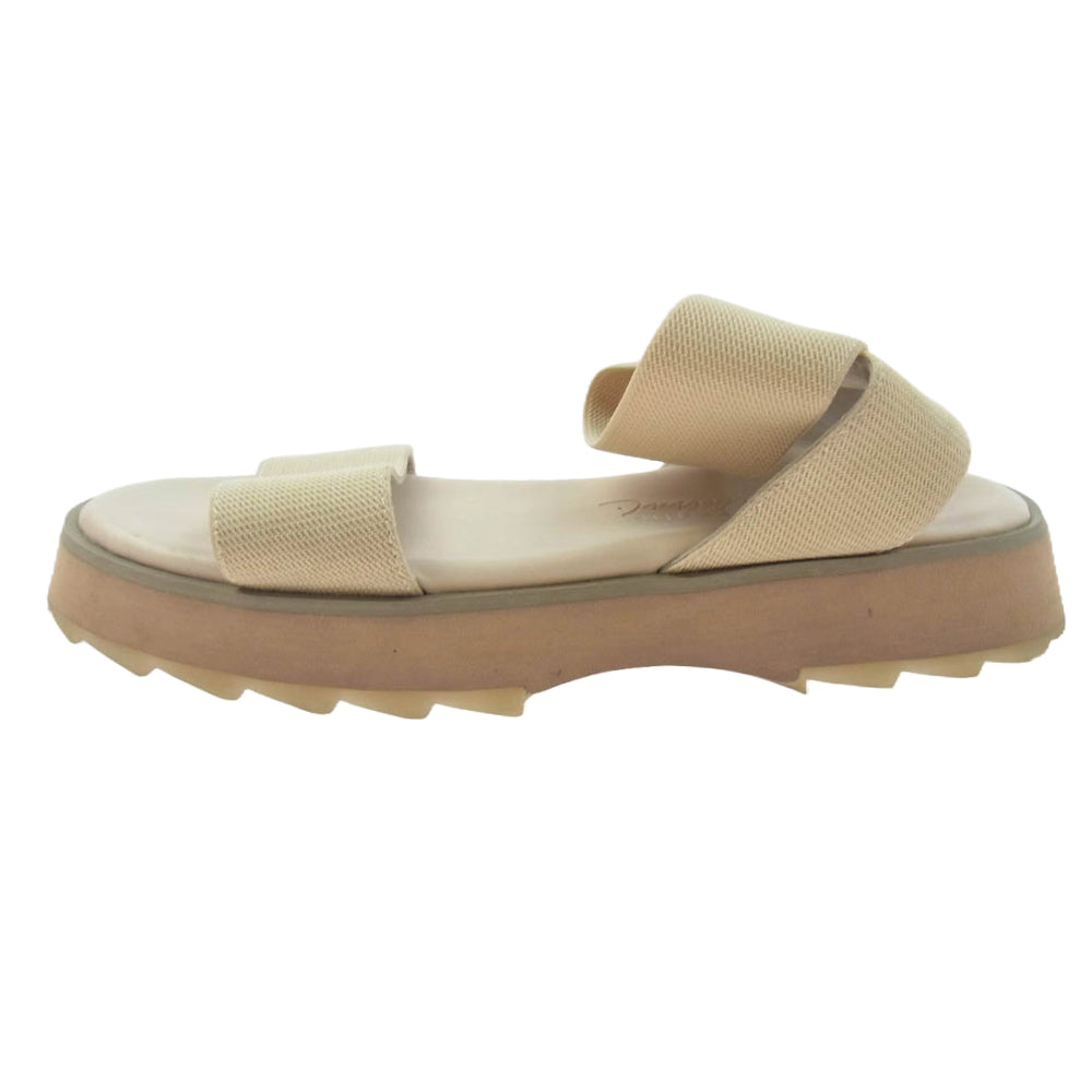 エミュー アンクル ストラップ サンダル ホワイト系 オフホワイト系 実寸24cm【中古】