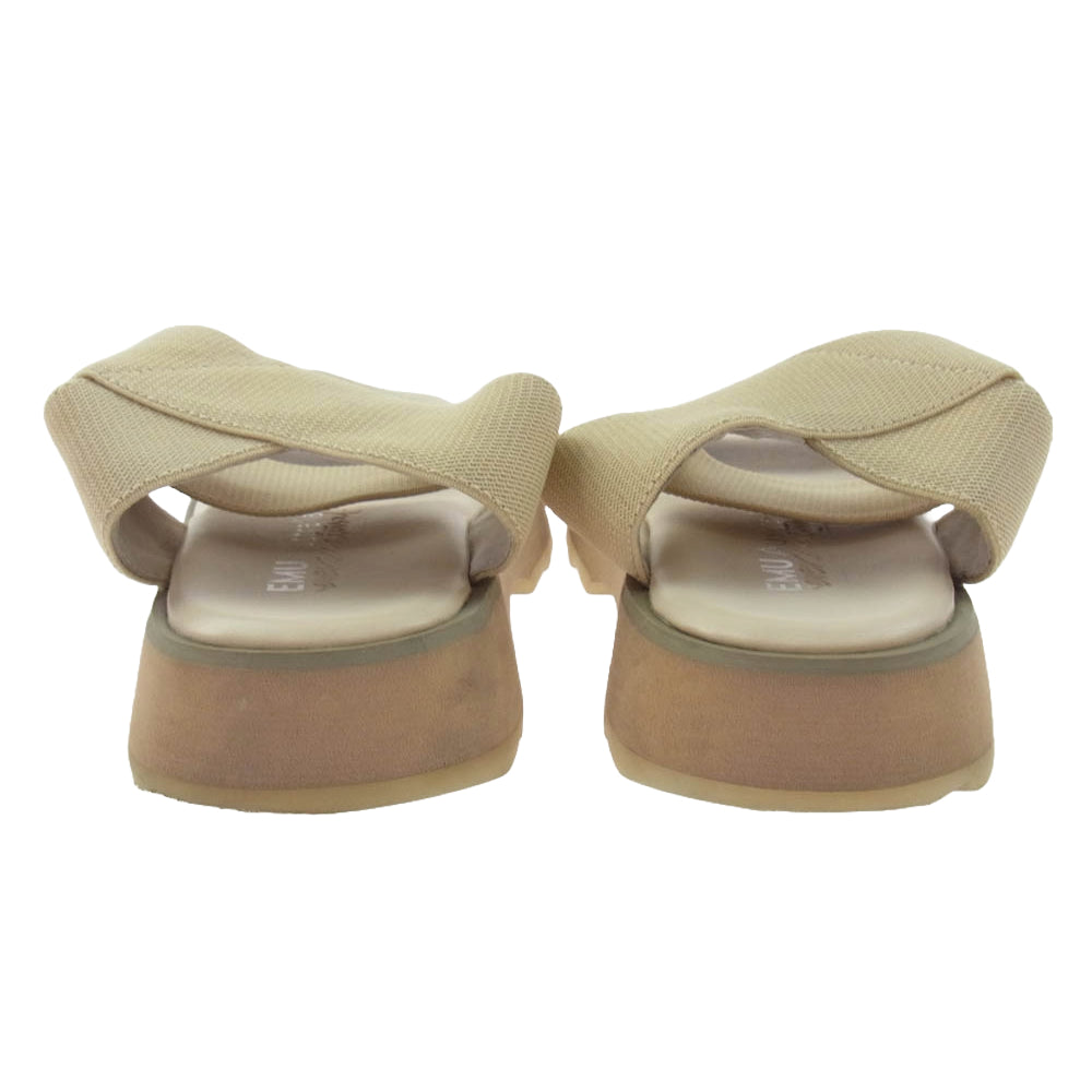 エミュー アンクル ストラップ サンダル ホワイト系 オフホワイト系 実寸24cm【中古】