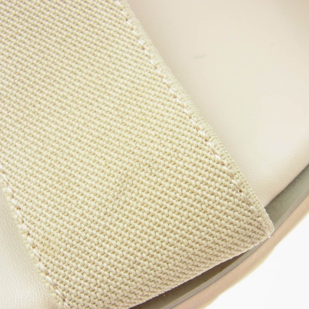 エミュー アンクル ストラップ サンダル ホワイト系 オフホワイト系 実寸24cm【中古】