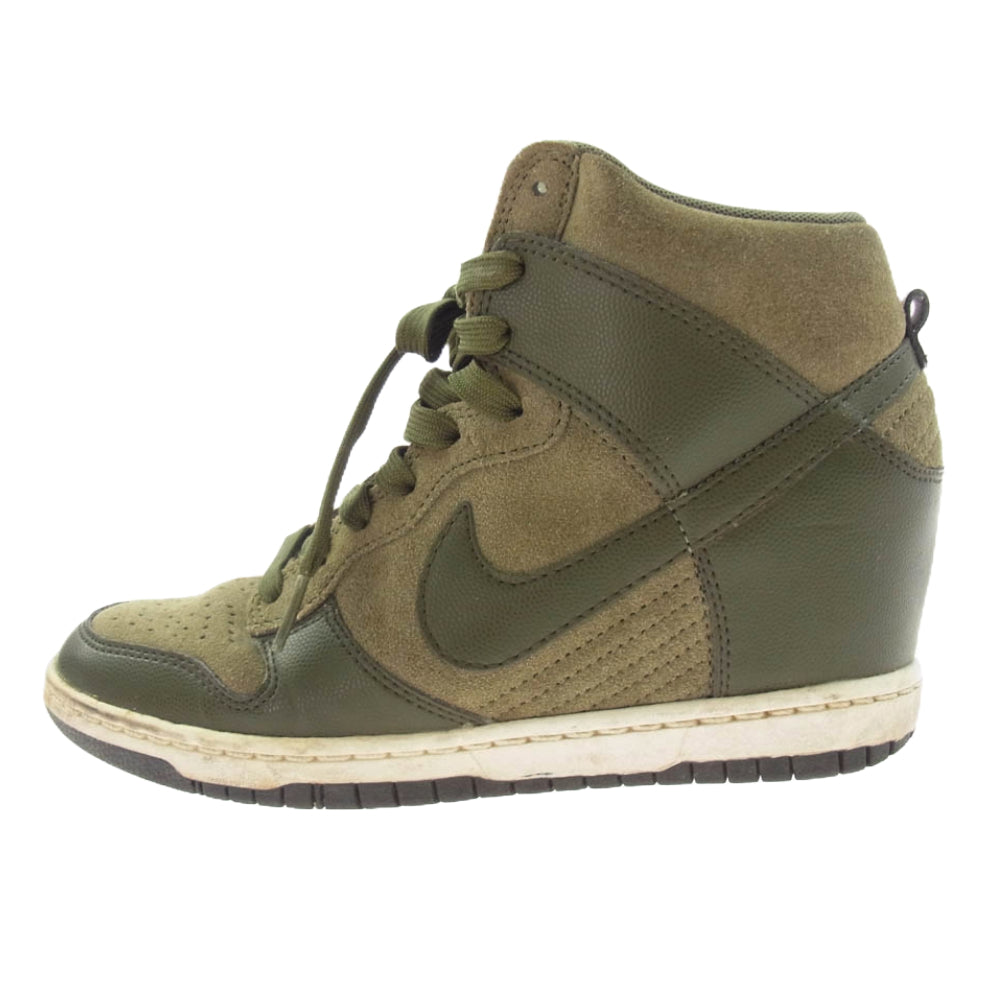 NIKE ナイキ 528899-301 WMNS DUNK SKY HI ダンク スカイ ハイ ハイカット スニーカー カーキ系 23.5cm【中古】