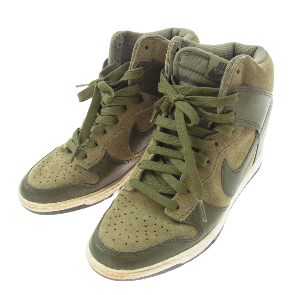 NIKE ナイキ 528899-301 WMNS DUNK SKY HI ダンク スカイ ハイ ハイカット スニーカー カーキ系 23.5cm【中古】