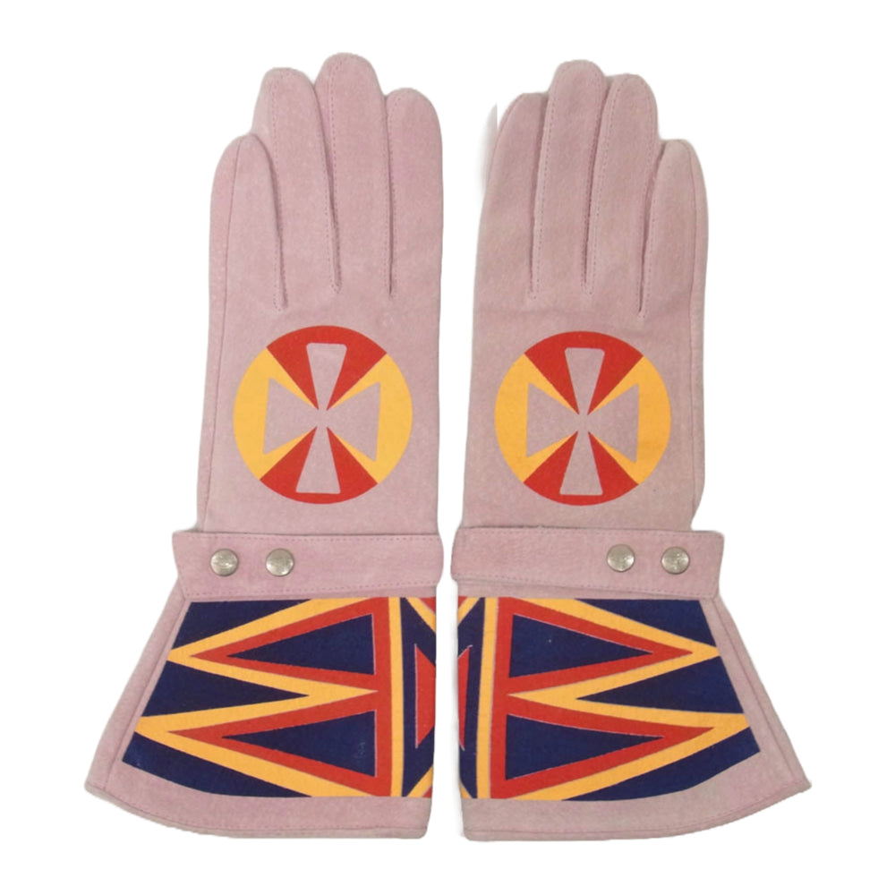 Vivienne Westwood ヴィヴィアンウエストウッド クロスプリント レザー グローブ ピンク系 ピンク系【中古】