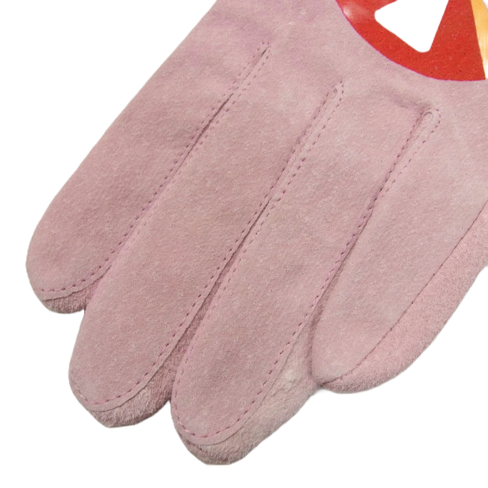 Vivienne Westwood ヴィヴィアンウエストウッド クロスプリント レザー グローブ ピンク系 ピンク系【中古】